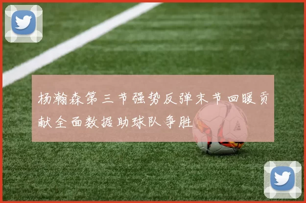 杨瀚森第三节强势反弹末节回暖贡献全面数据助球队争胜